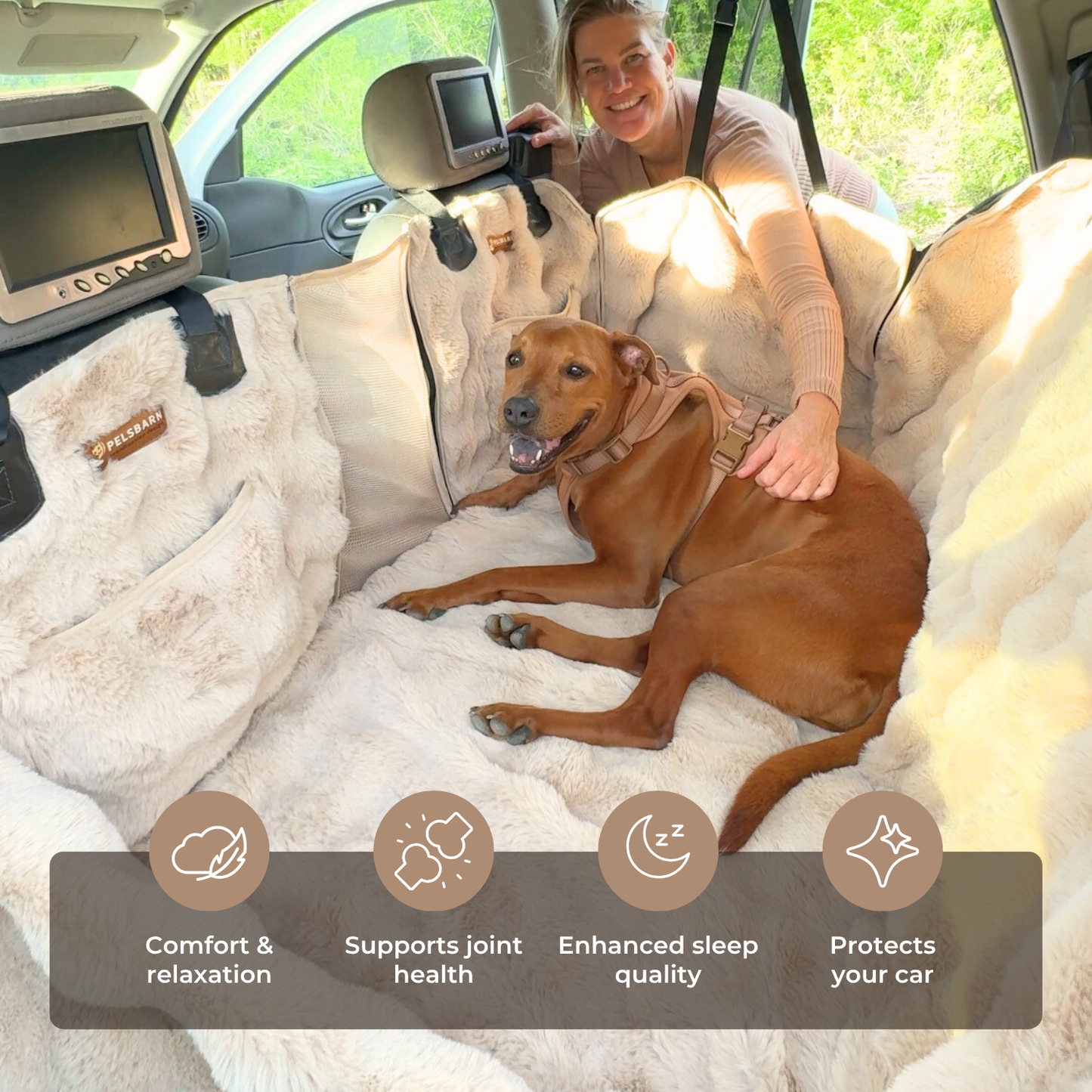 Luxurious Full Backseat Protector + Free Blue Cooling Mat