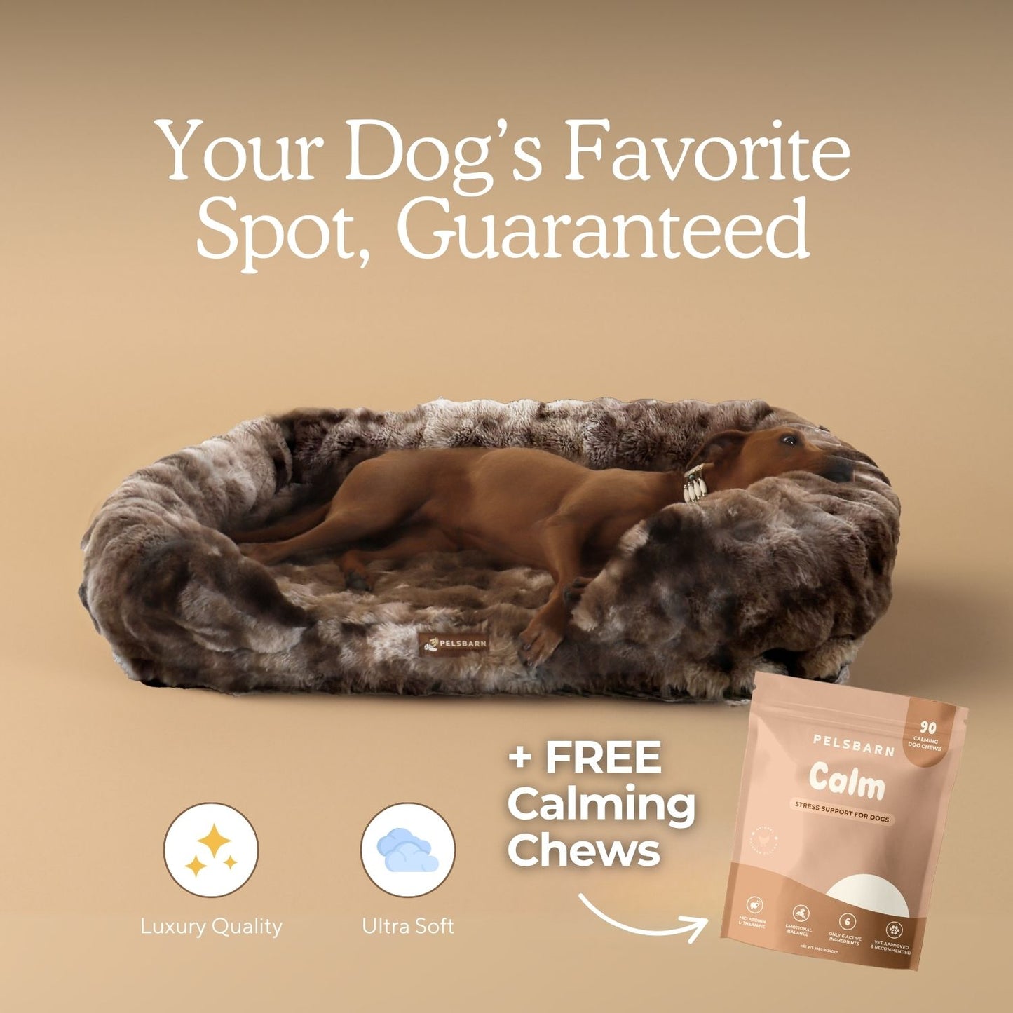 Body - Mind Support: Luxurious Orthopedic Bed + FREE calming chews