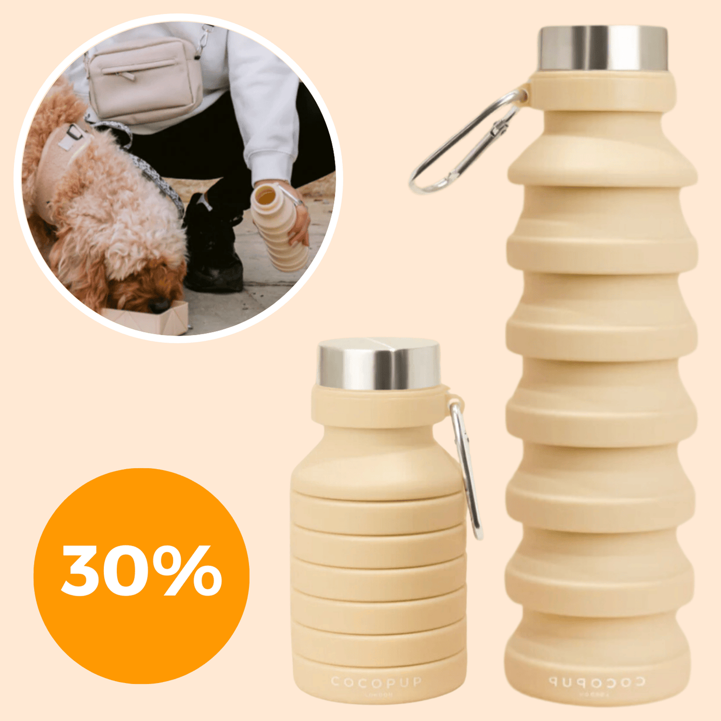 Botella de agua plegable (ecológica)