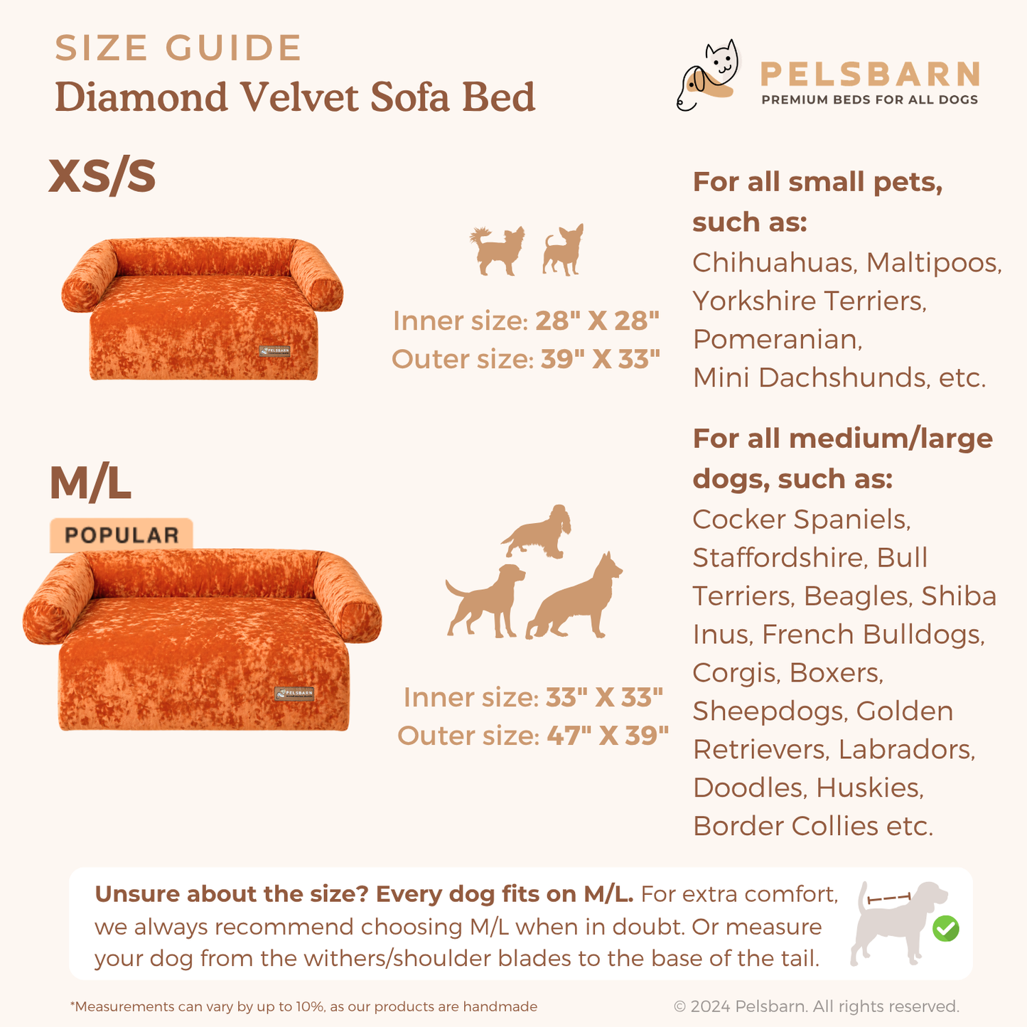Pelsbarn Diamond Velvet Sofa Bed