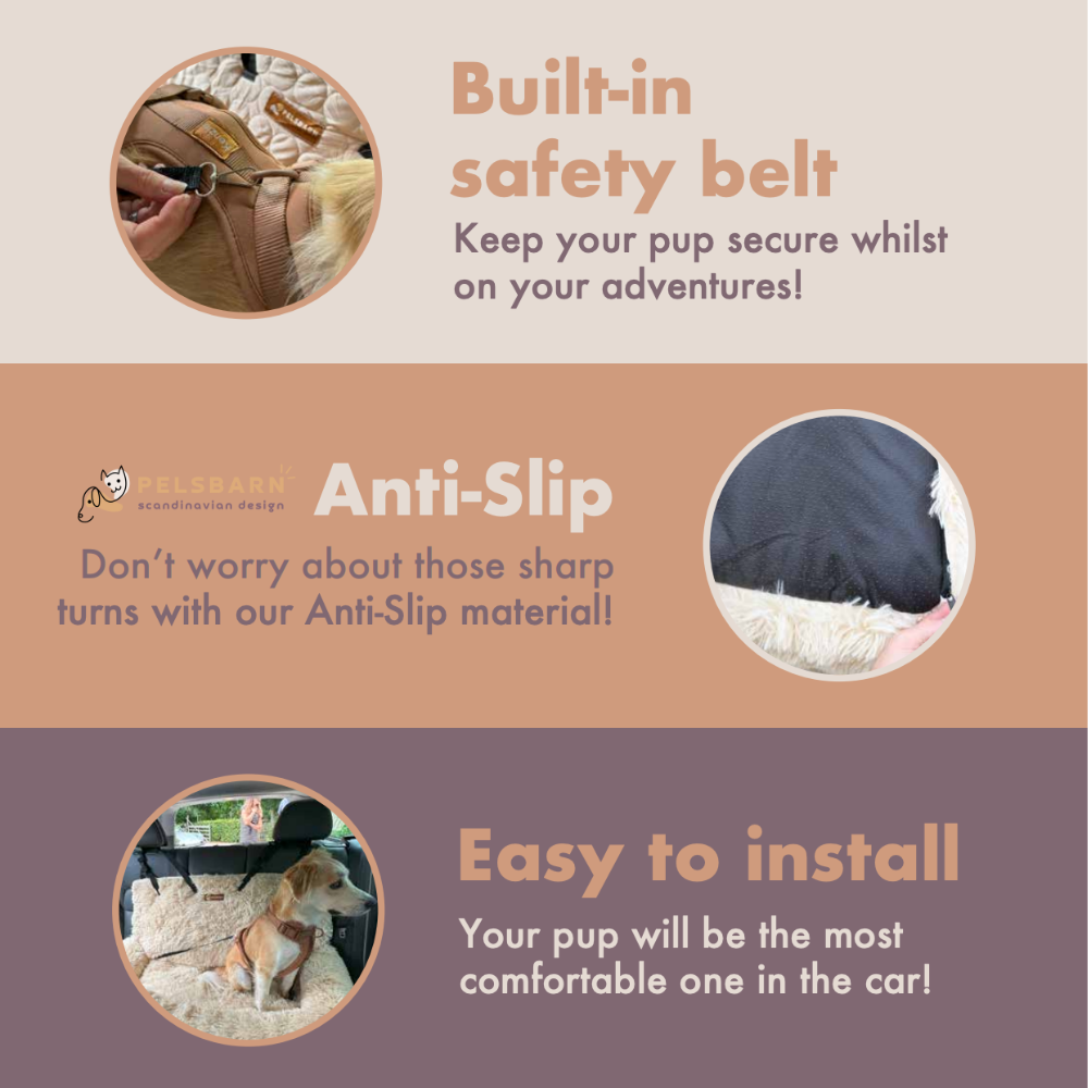 Cómoda cama protectora para coche Pelsbarn