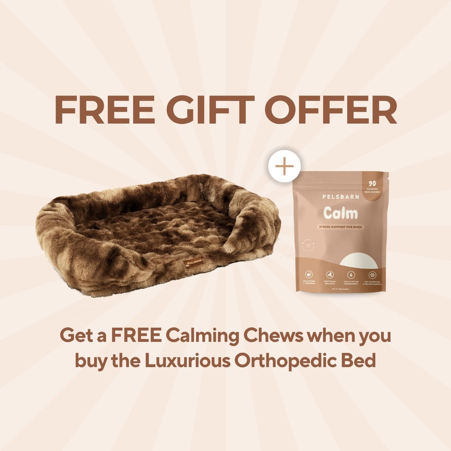 Body - Mind Support: Luxurious Orthopedic Bed + FREE calming chews