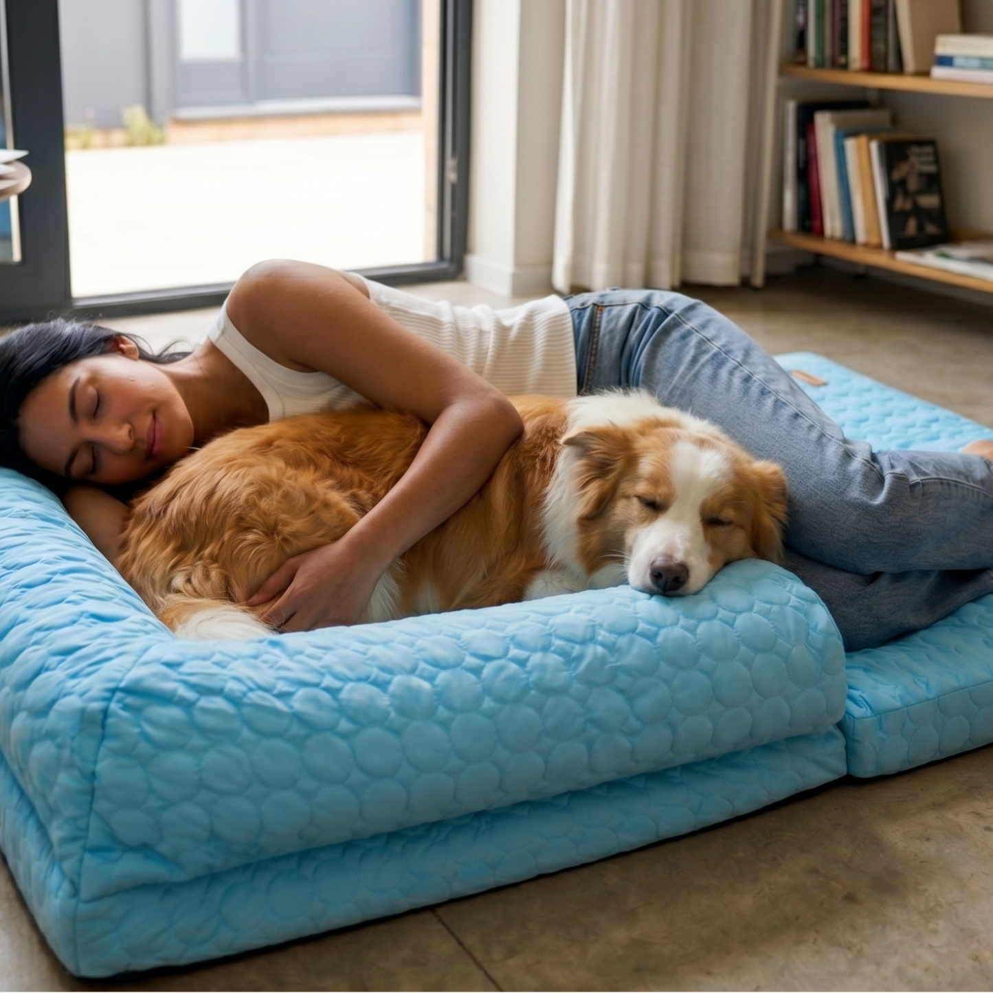 Cama refrescante para perros de tamaño humano