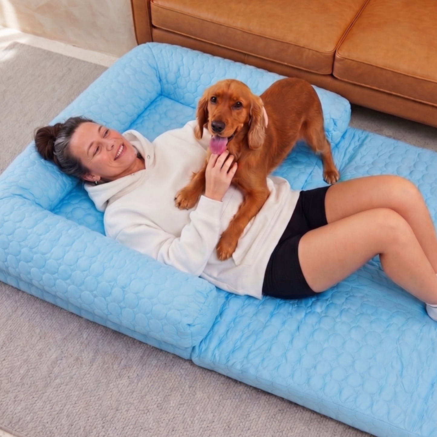 Cama refrescante para perros de tamaño humano