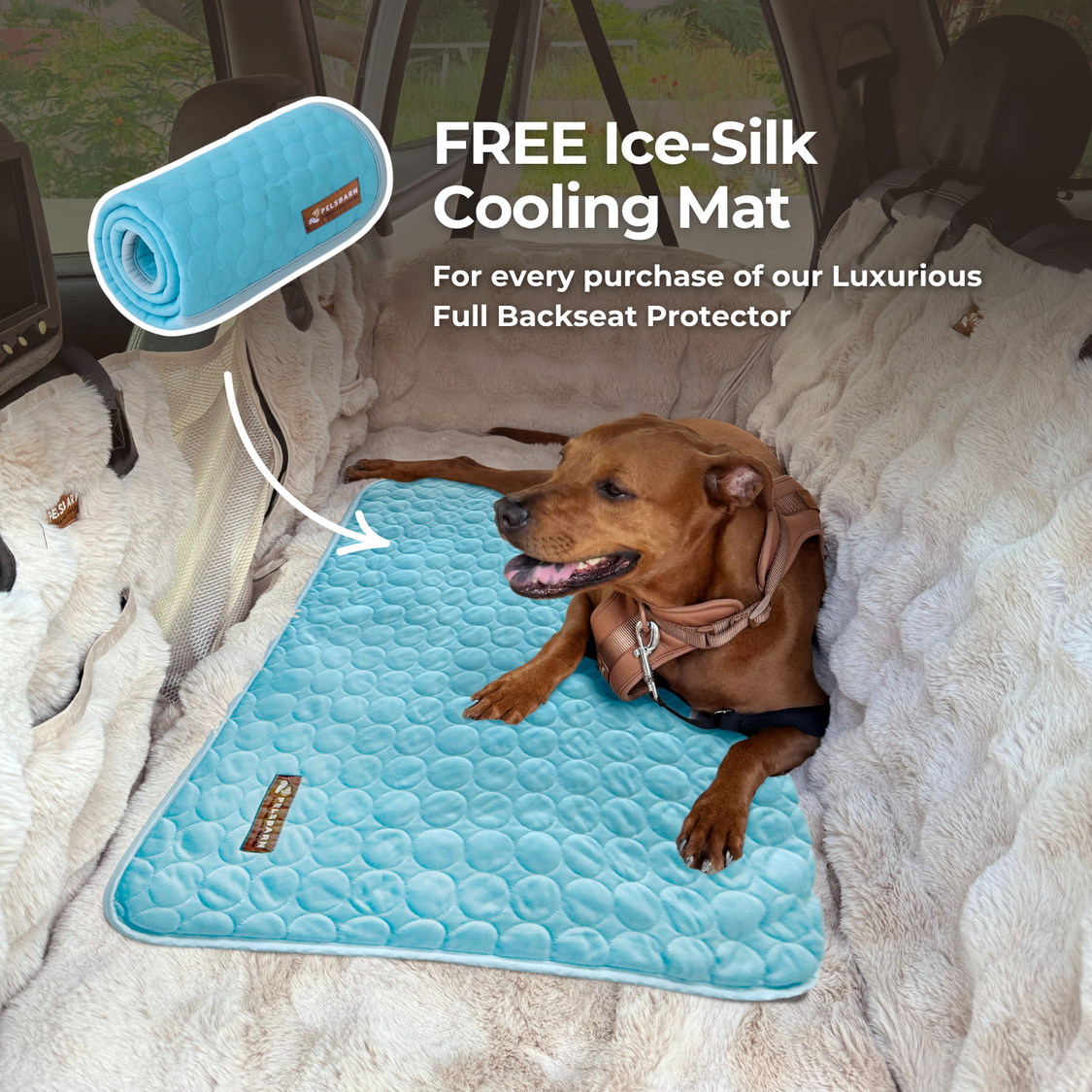Luxurious Full Backseat Protector + Free Blue Cooling Mat
