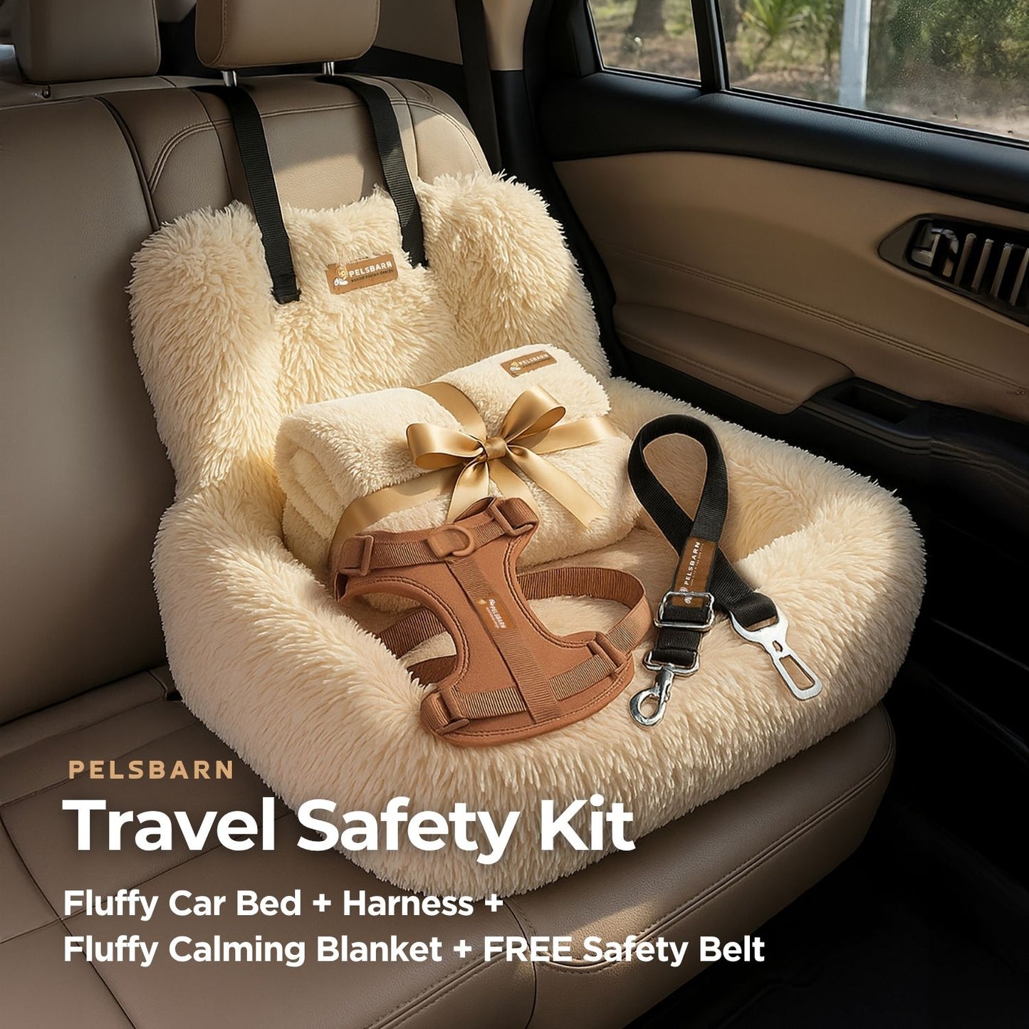Fluffy Car Bed Travel Safety Kit