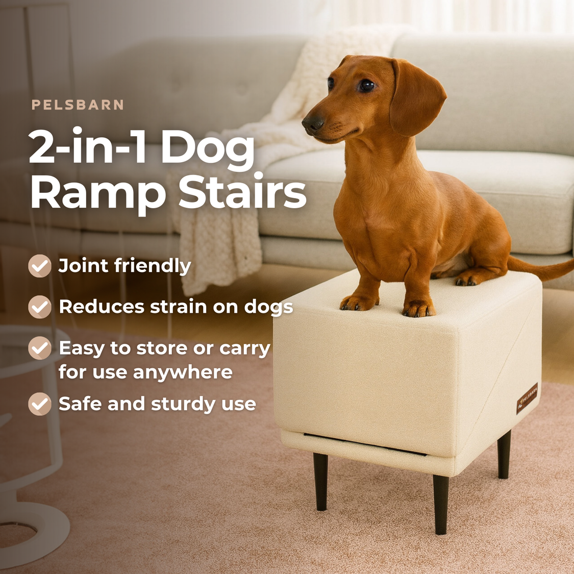 Pelsbarn 2 in 1 Convertible Dog Ramp