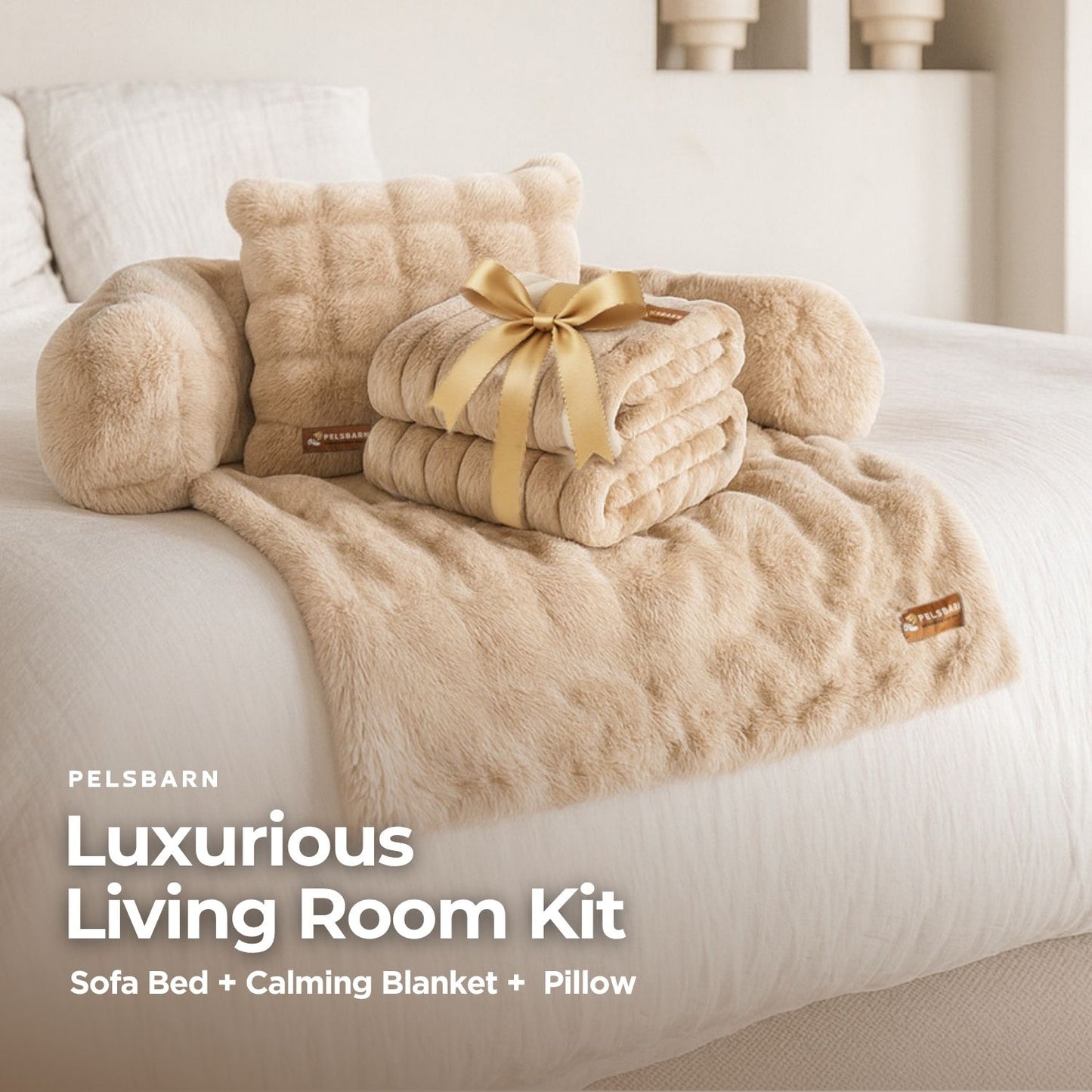 Luxurious Living Room Kit (Bed + Blanket + Pillow)
