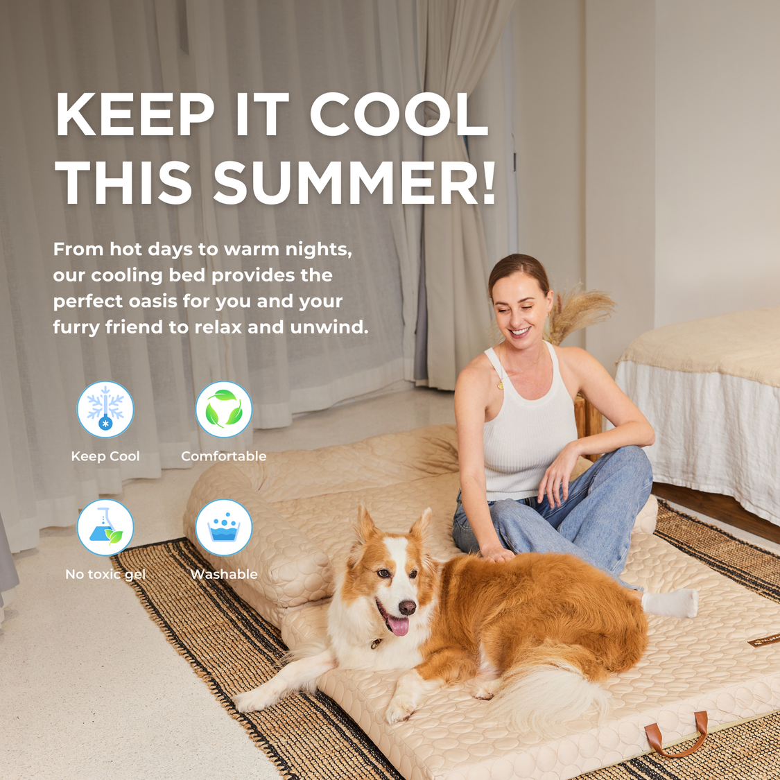 Human Size Cooling Dog Bed