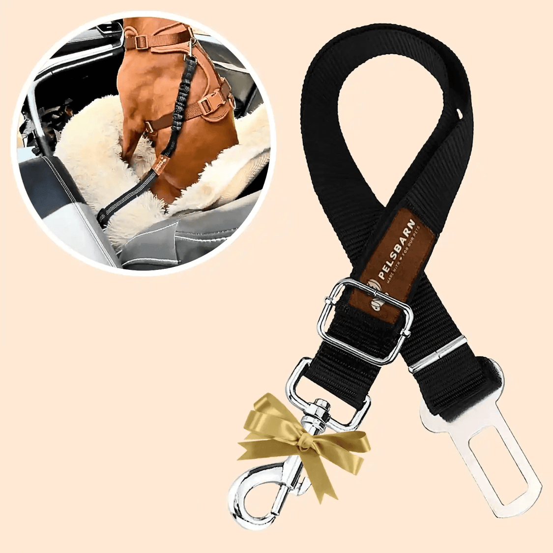 Dog Safety Seat Belt with Elastic Bungee Buffer