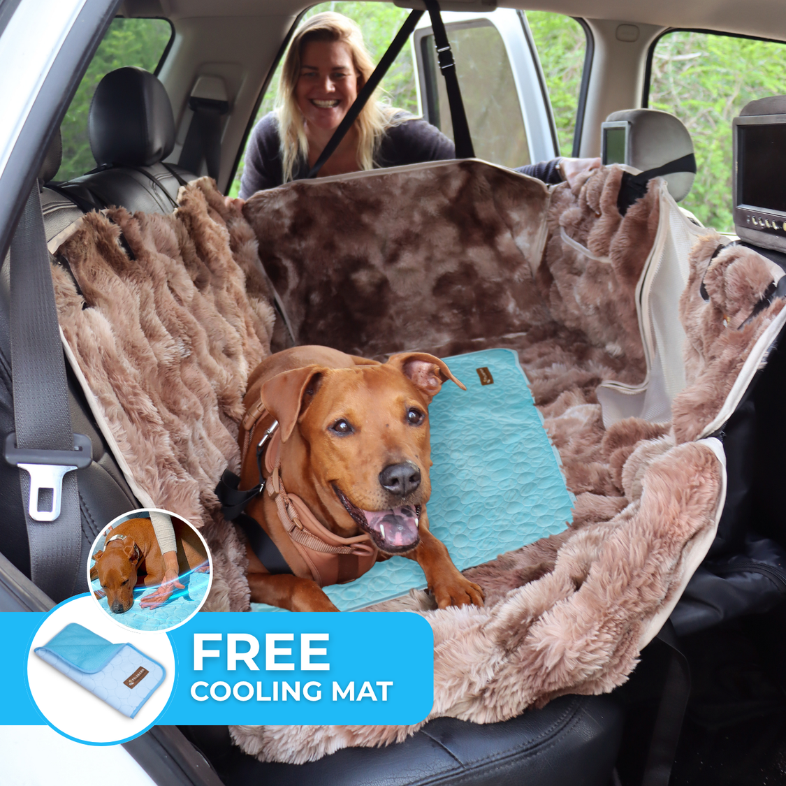 Luxurious Full Backseat Protector + Free Blue Cooling Mat