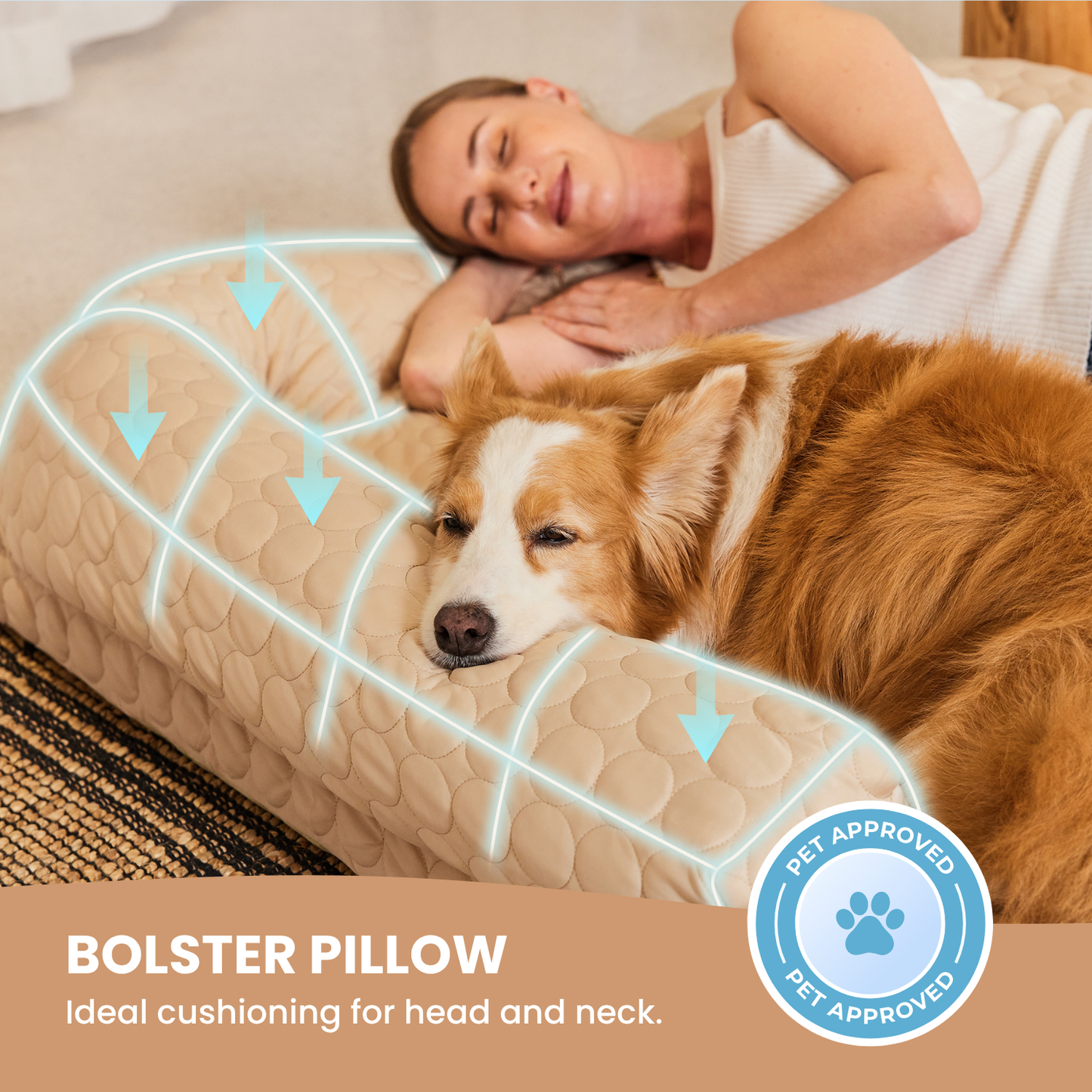 Cama refrescante para perros de tamaño humano