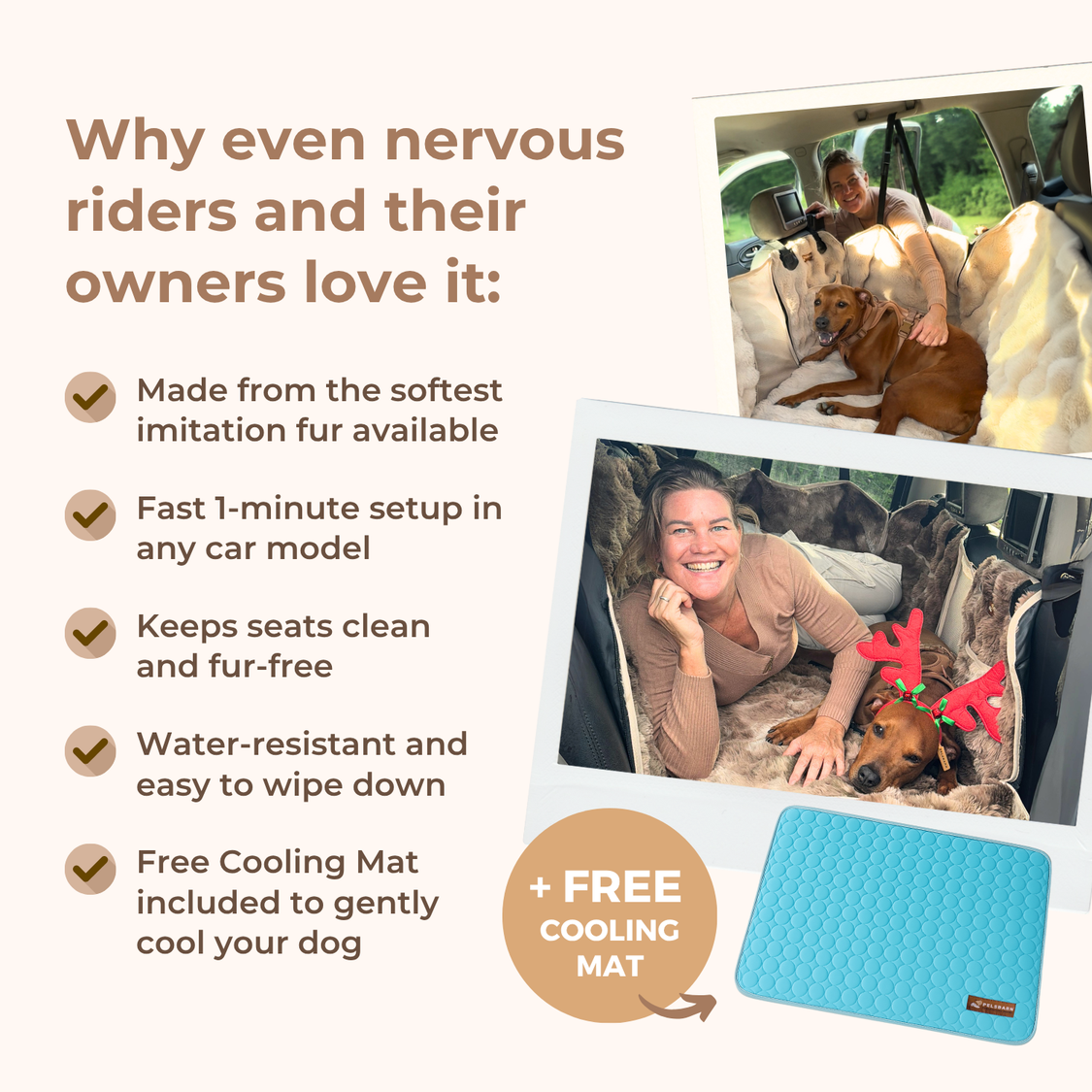 Luxurious Full Backseat Protector + Free Blue Cooling Mat