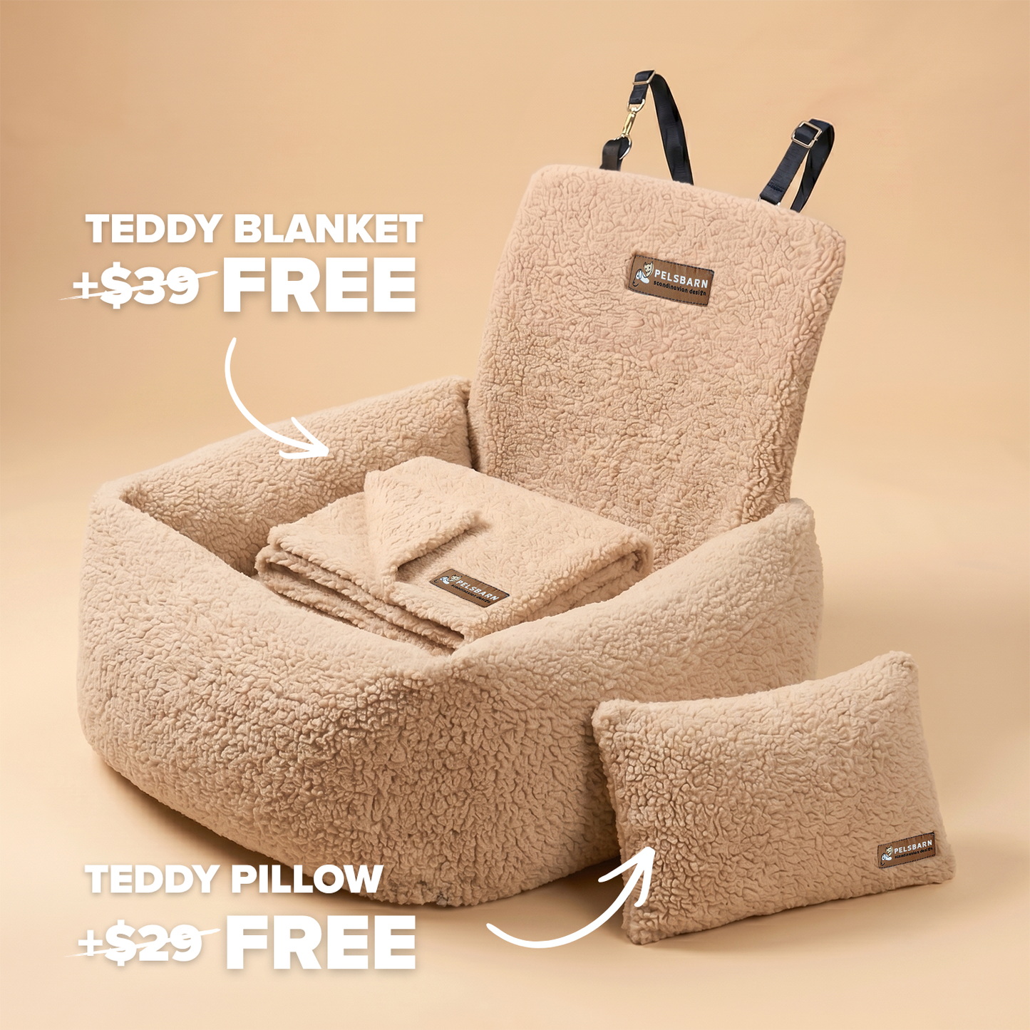 Pelsbarn Teddy Car Bed Bundle