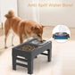 Elevated Slow Feeder with No Spill Dog Water Bowl