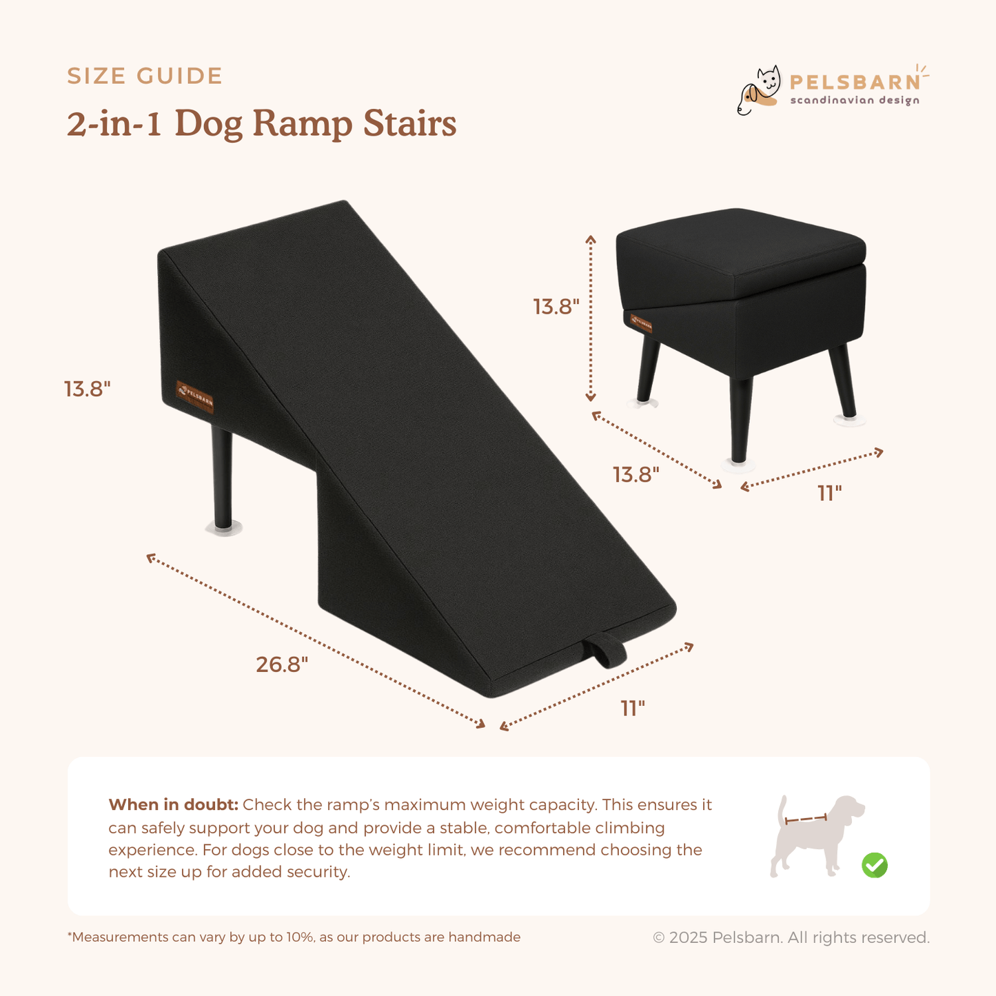 Pelsbarn 2 in 1 Convertible Dog Ramp