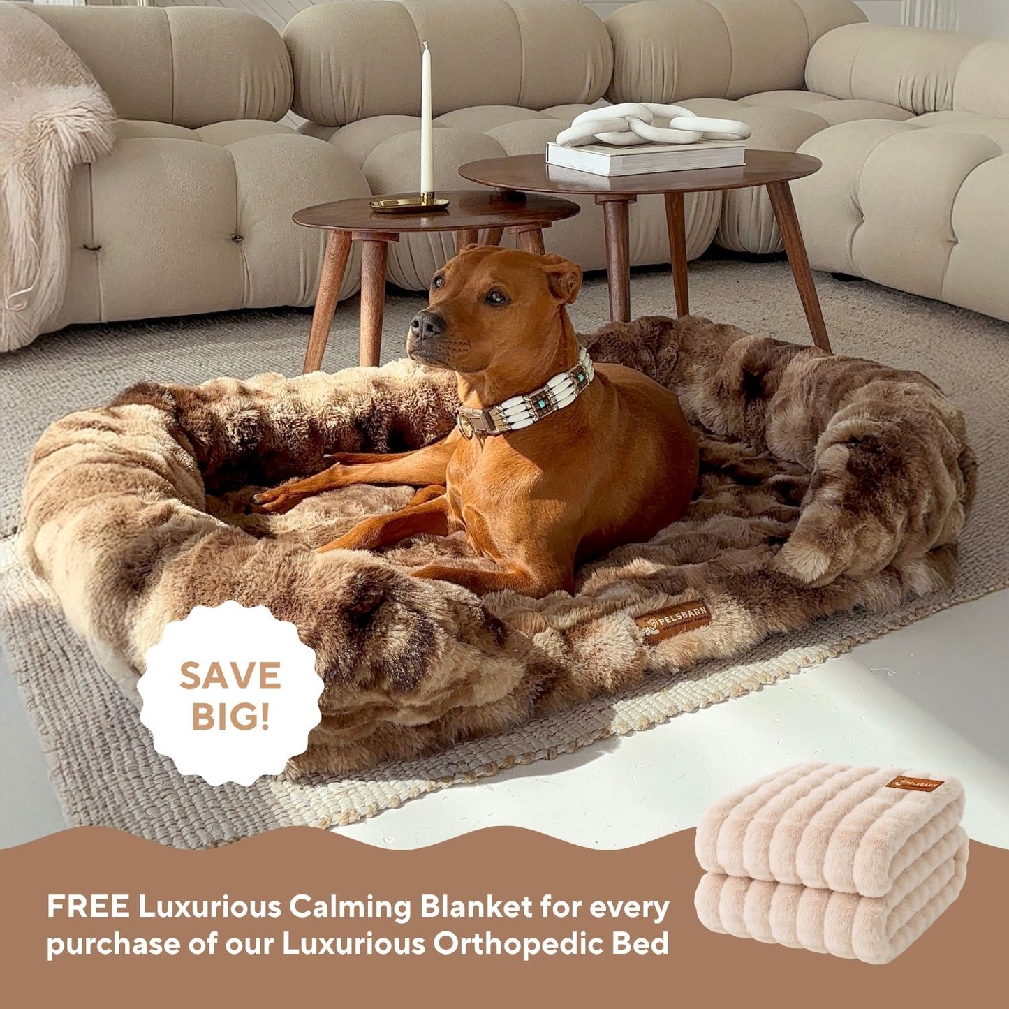 Luxurious Orthopedic Bed + FREE Luxurious Calming Blanket
