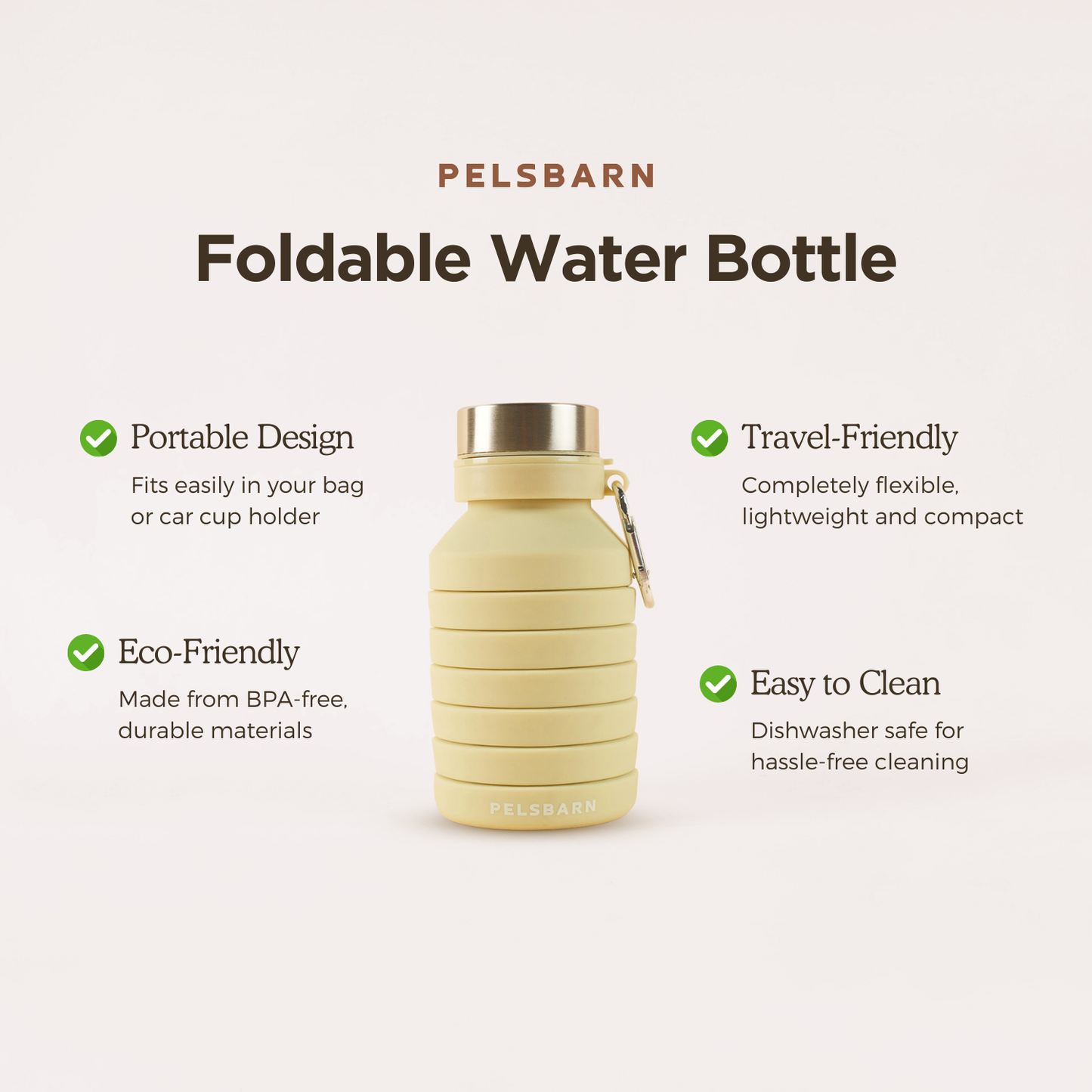 Botella de agua plegable Pelsbarn