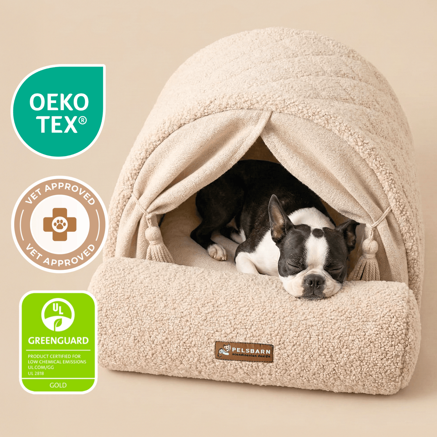 Pelsbarn Dome House Dog Bed in Boucle
