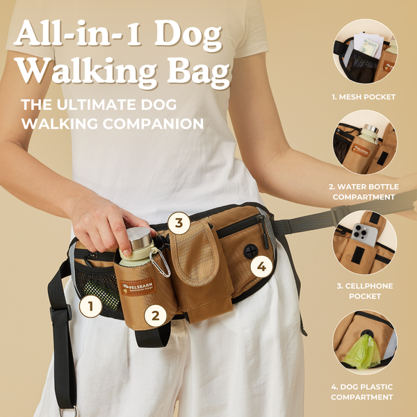 Bumbag Dog Walking Waist Bag All-in-one Dog Walking Bag –