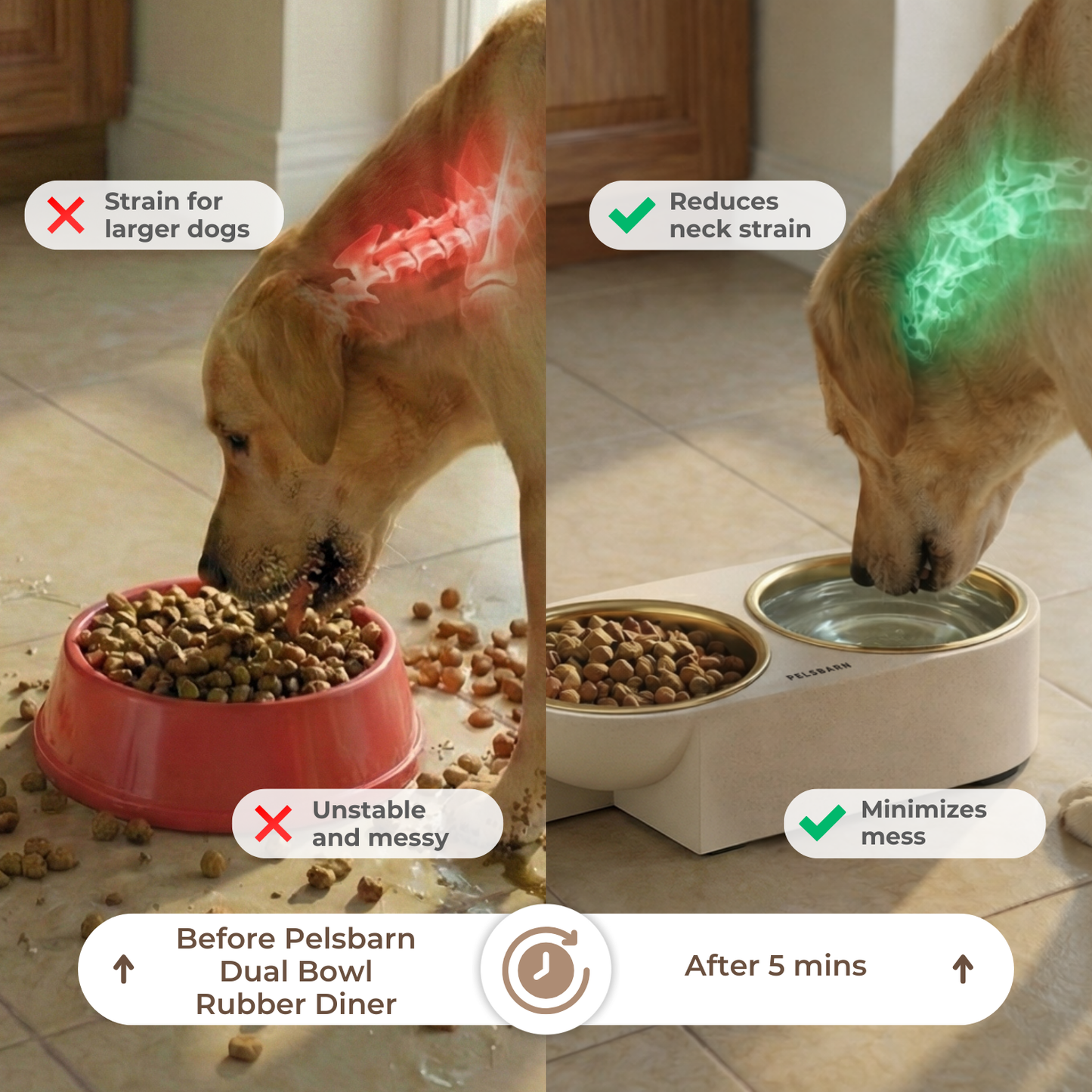 Pelsbarn Dual Dinner Bowl