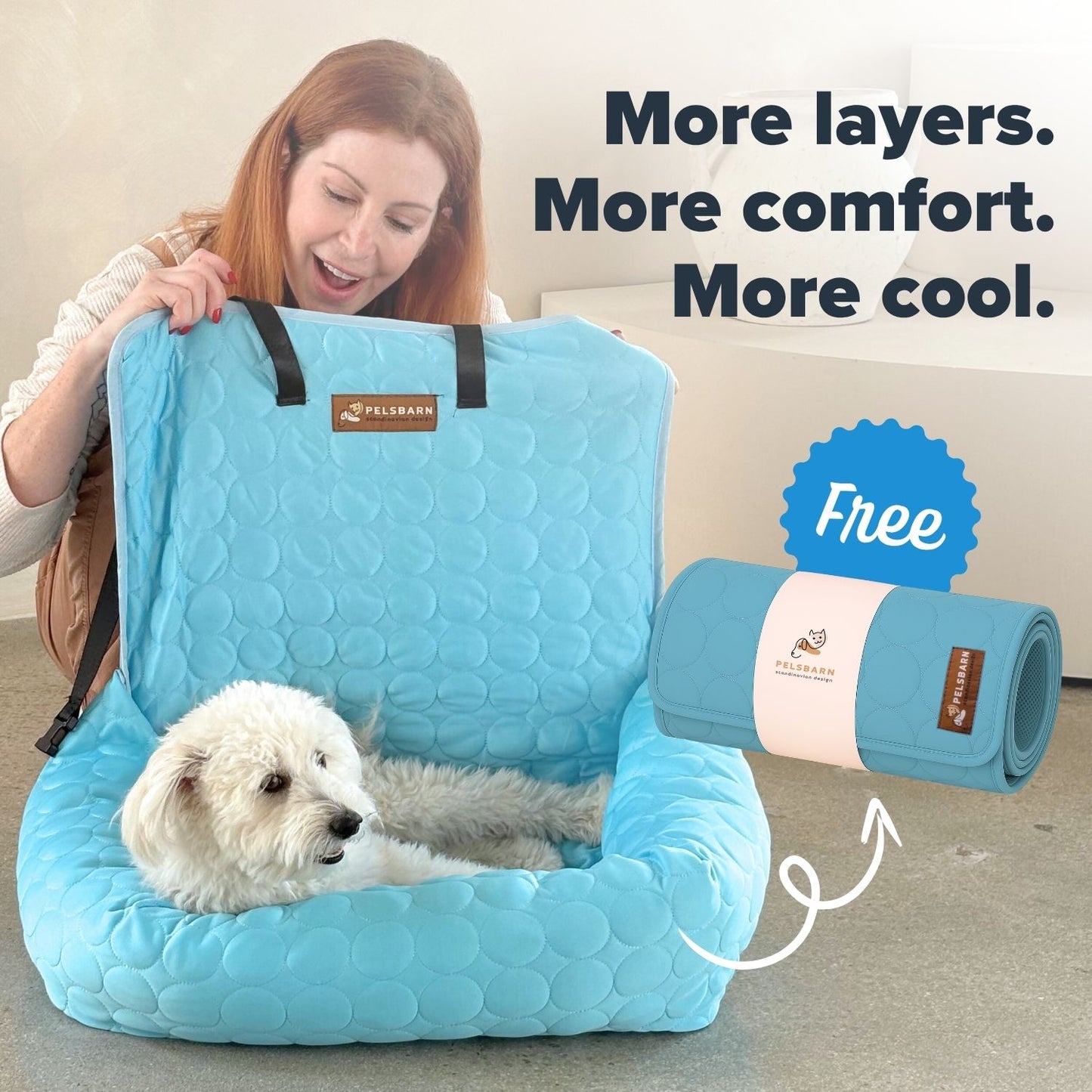 Pelsbarn Cooling Car Bed + FREE Cooling Mat