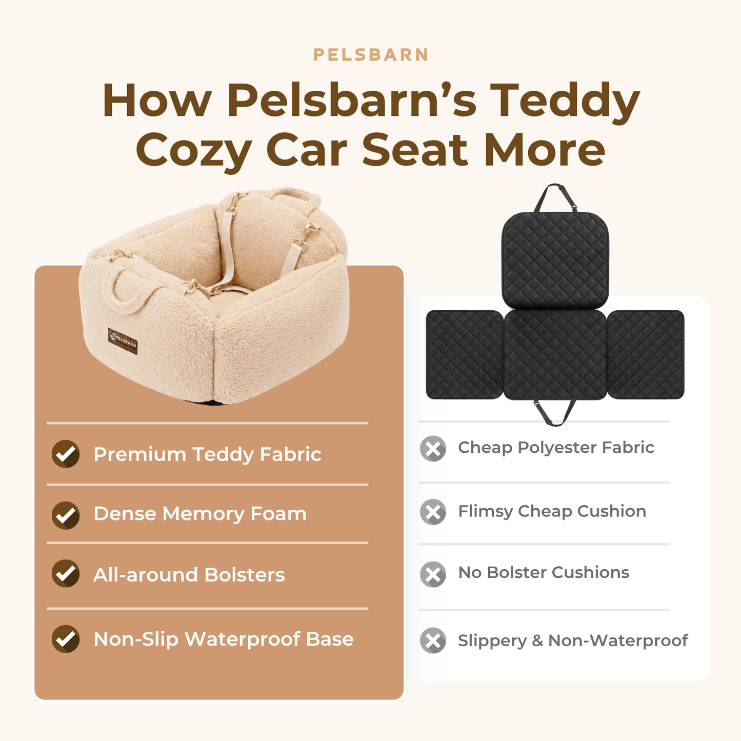 Pelsbarn Teddy Cozy Car Seat Bed