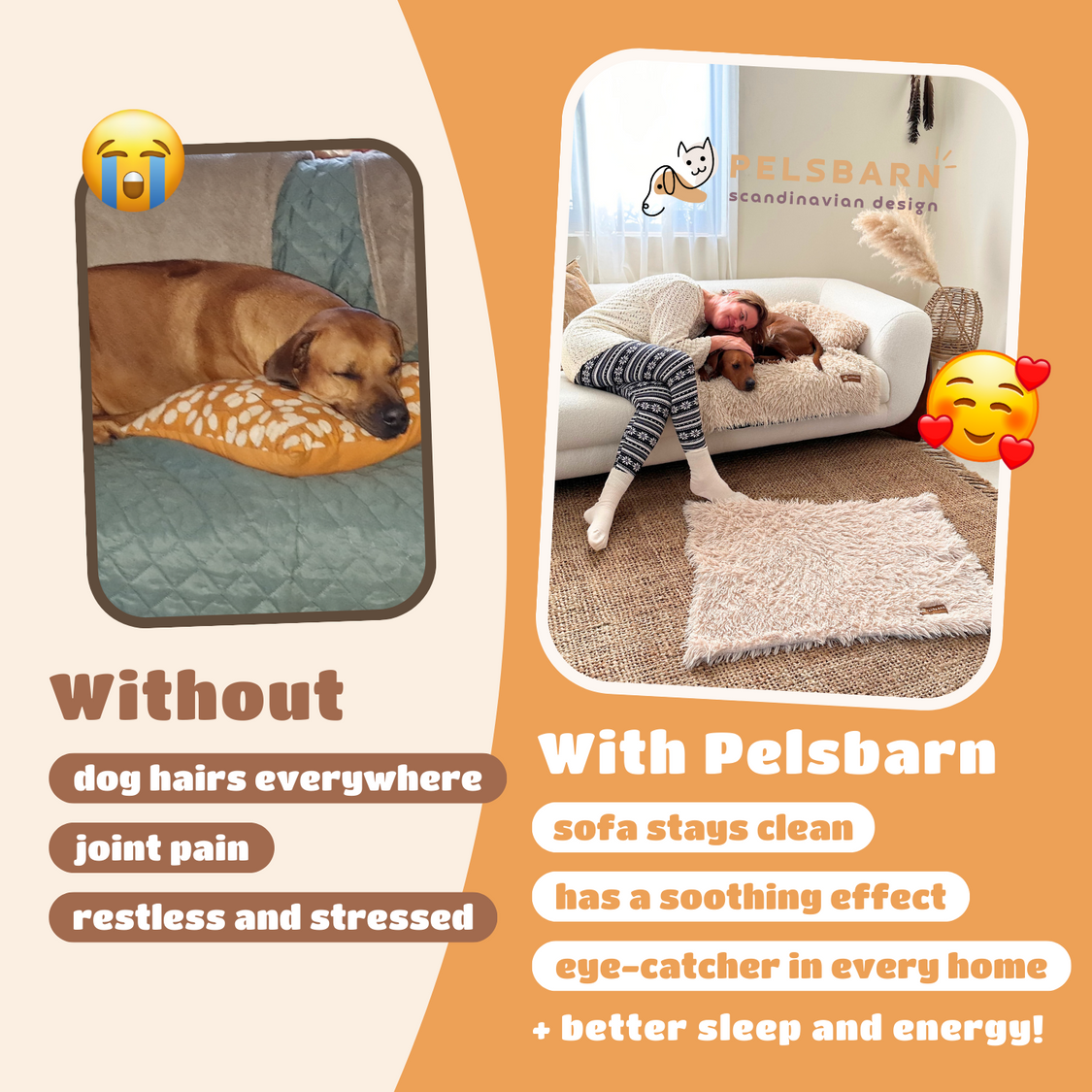 Original Pelsbarn Bed + FREE calming blanket