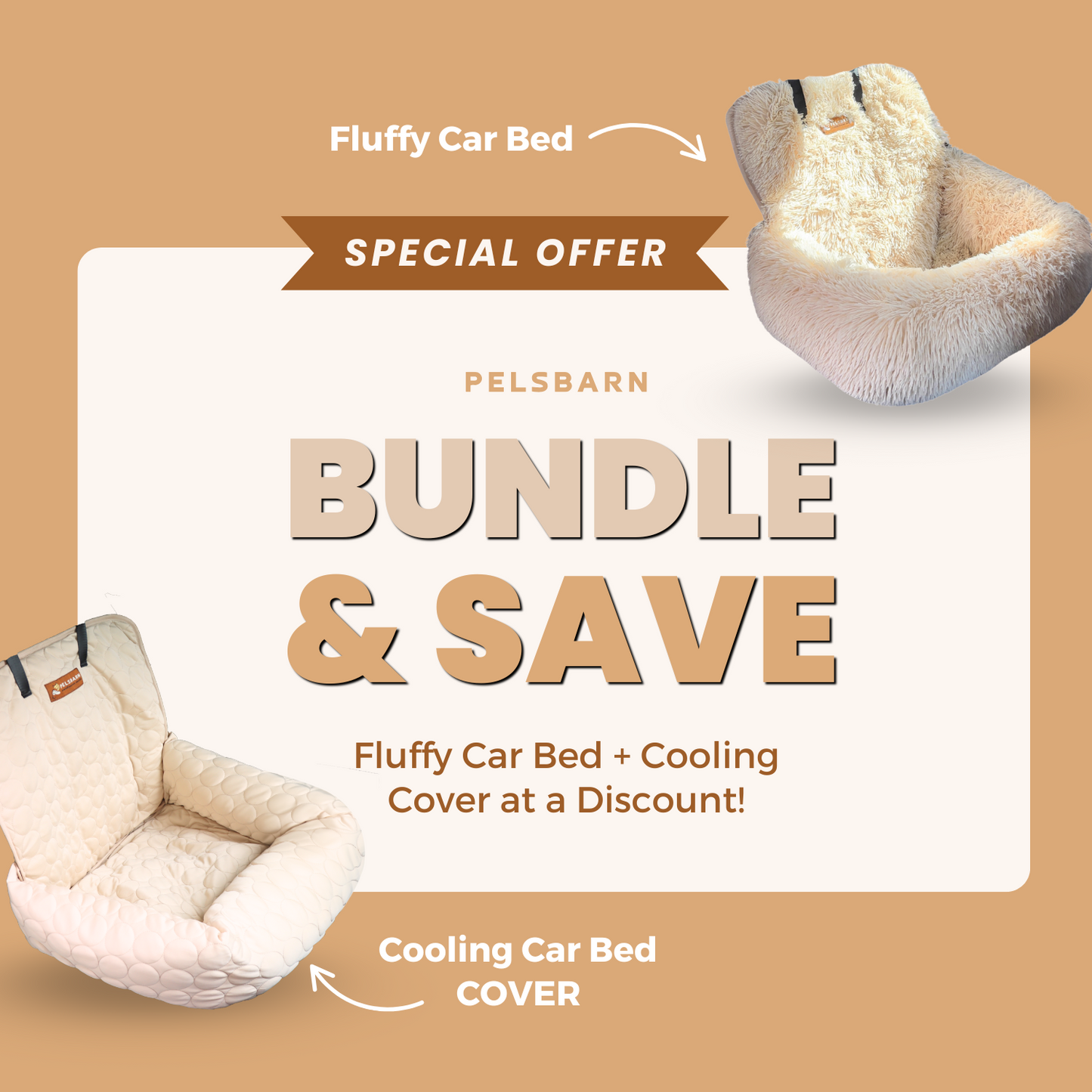 Fluffy Car Bed + Cooling Car Bed Cover