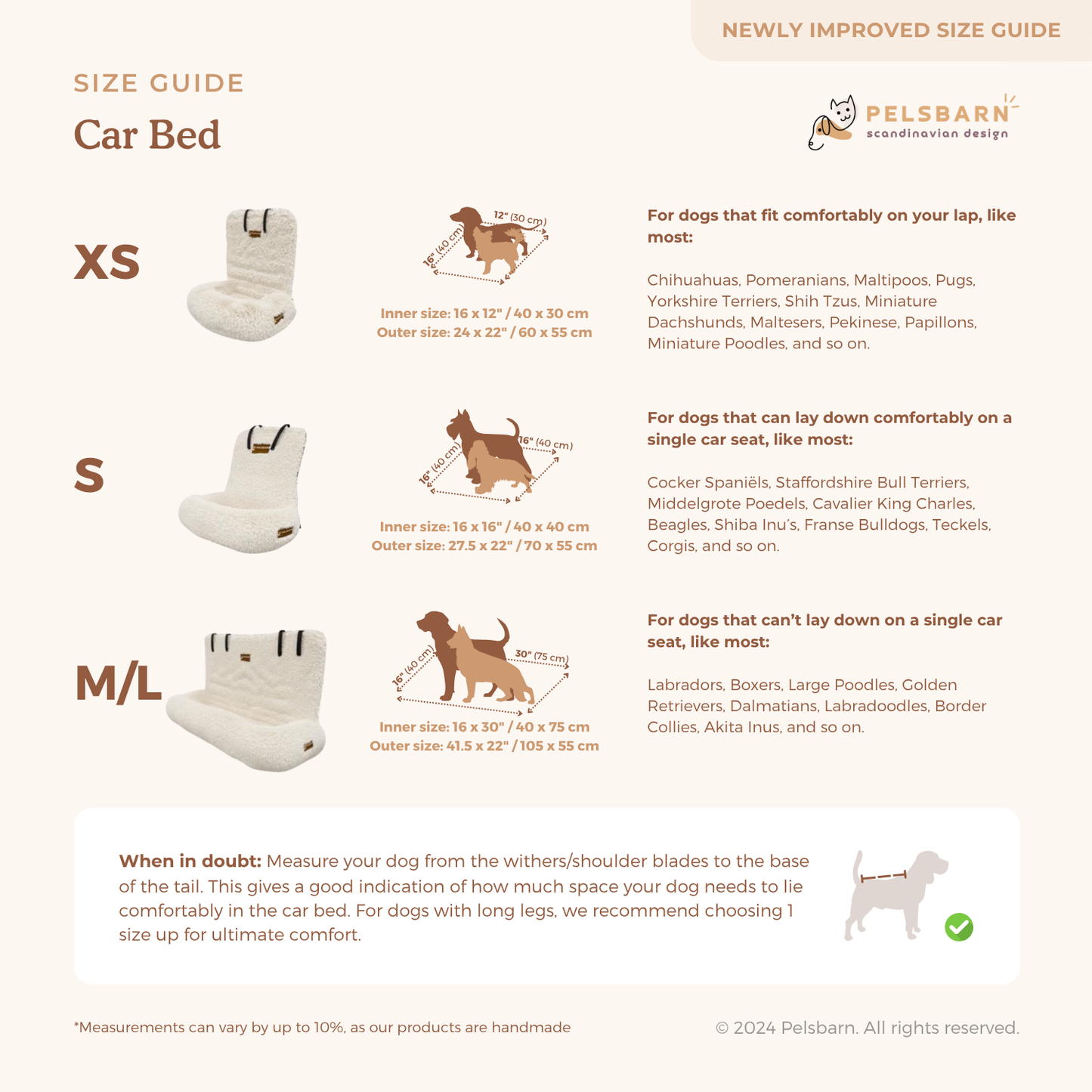 Cómoda cama protectora para coche Pelsbarn 