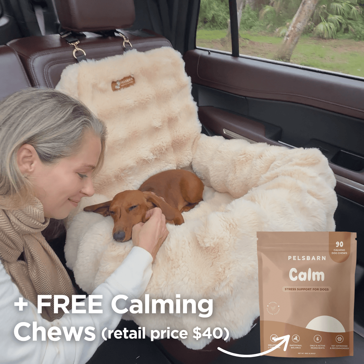 Luxurious Car Bed + Free Calming Chews