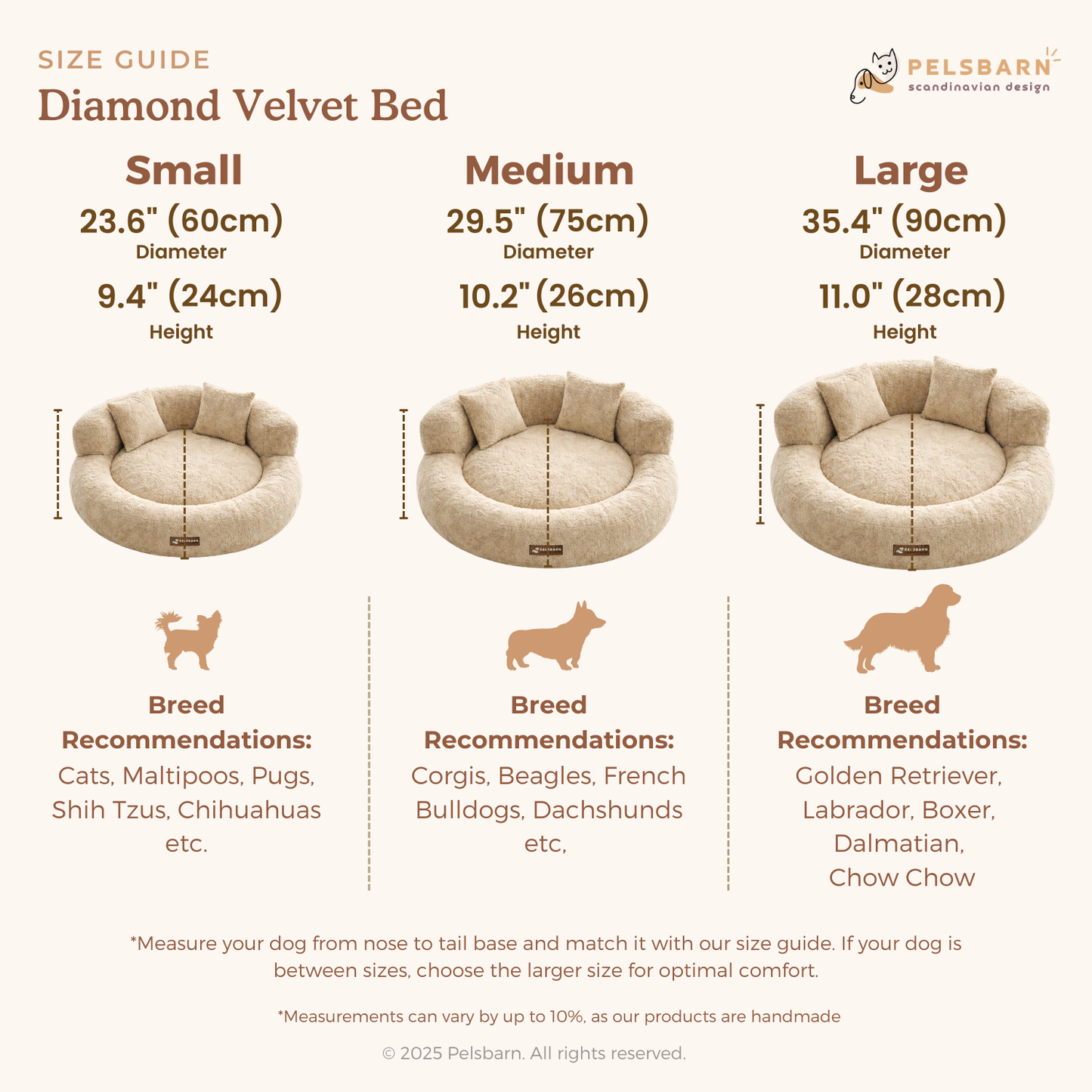 Pelsbarn Diamond Velvet Bed