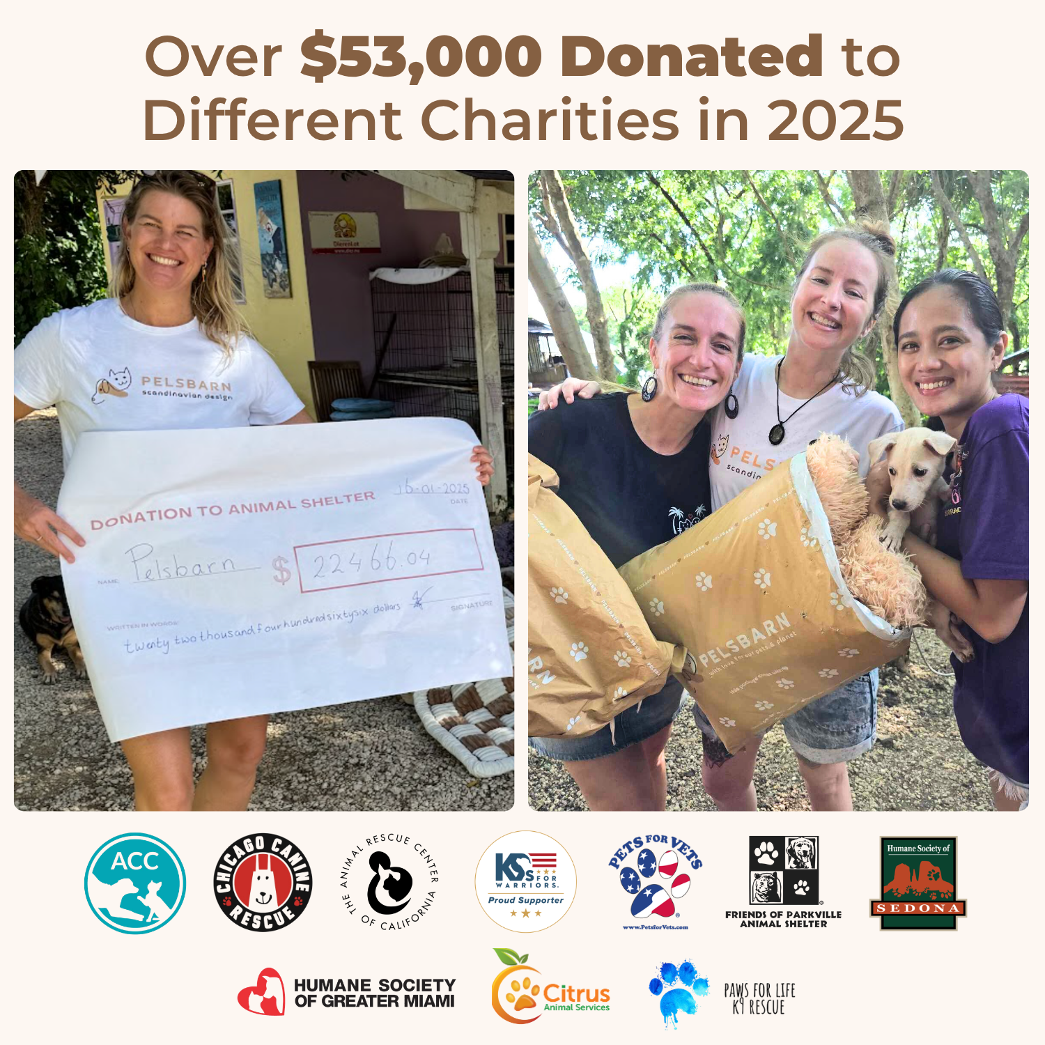 Pelsbarn total donations