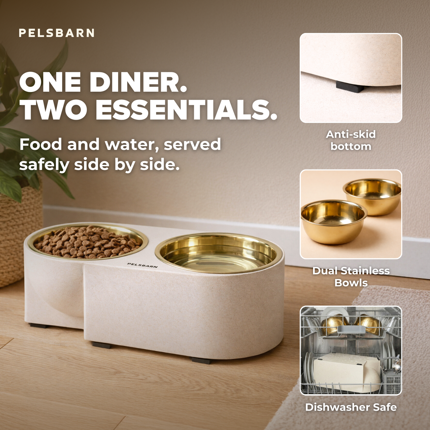 Pelsbarn Dual Dinner Bowl