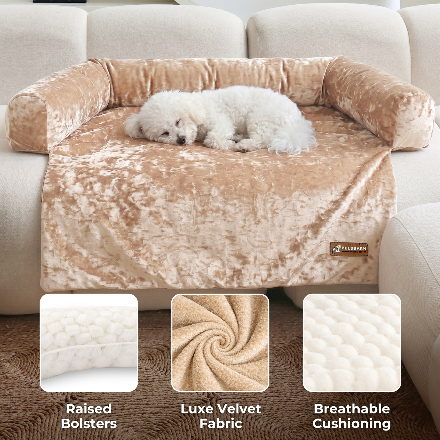 Pelsbarn Diamond Velvet Sofa Bed