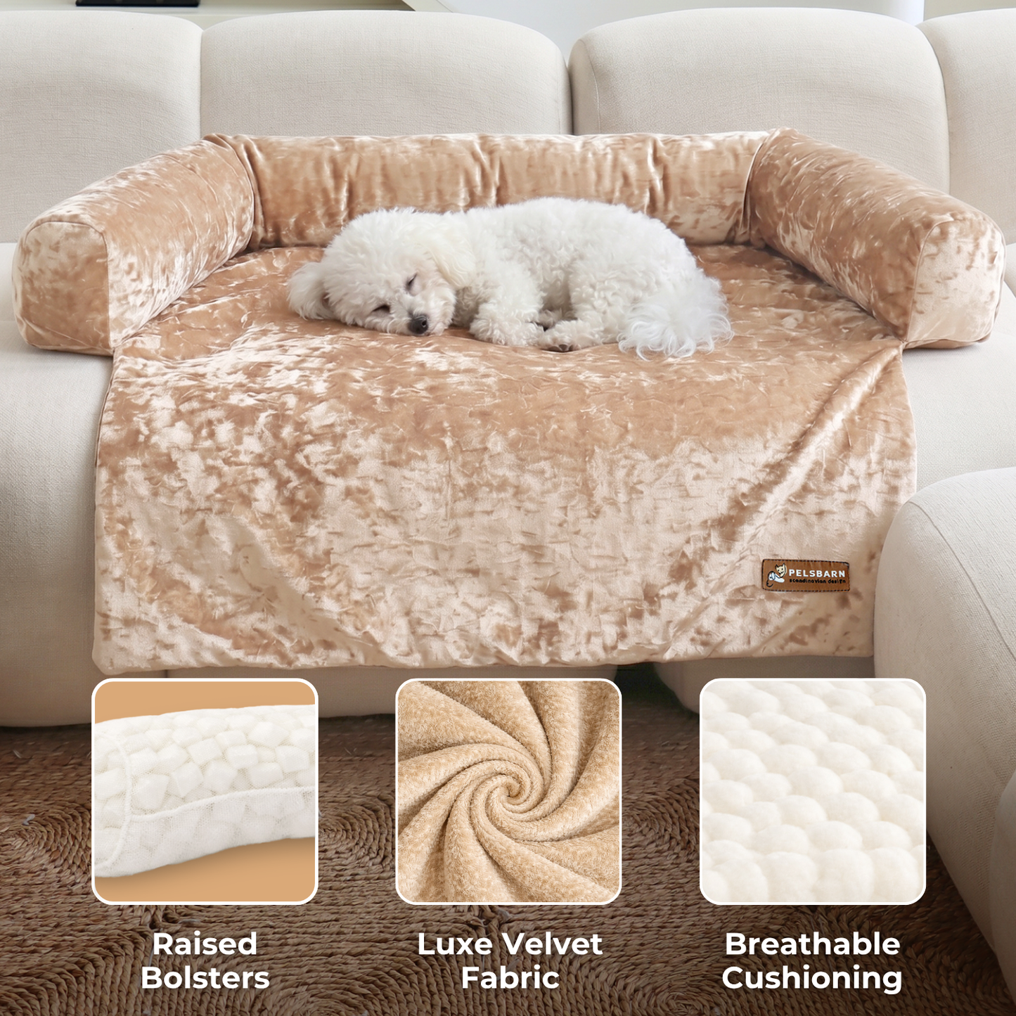 Pelsbarn Diamond Velvet Sofa Bed
