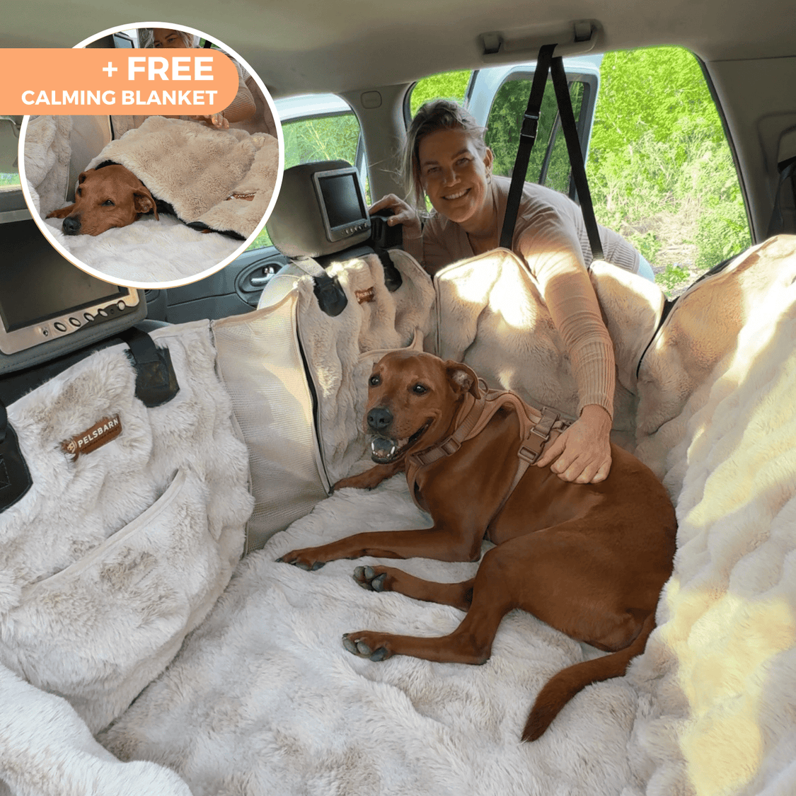 Luxurious Full Backseat Protector + Free Calming Blanket