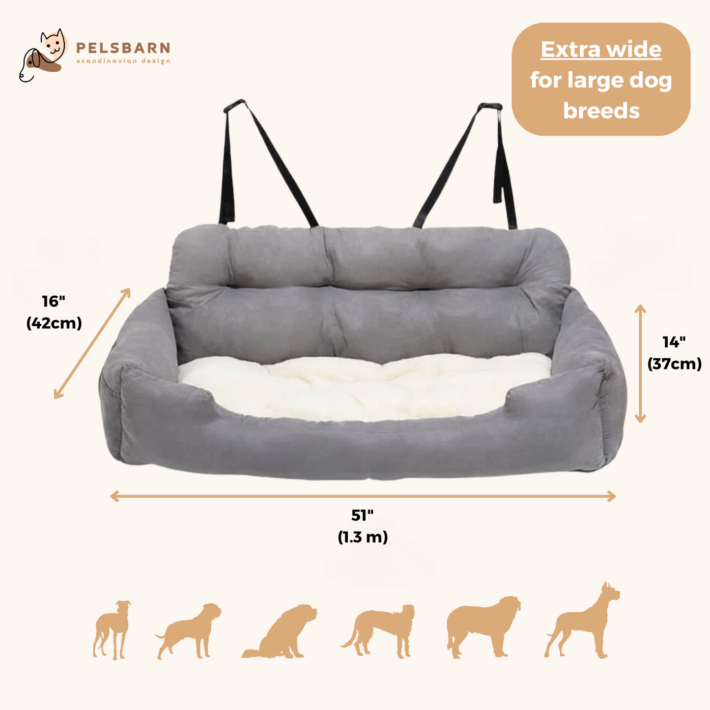 Pelsbarn XL Car Bed For All Dogs