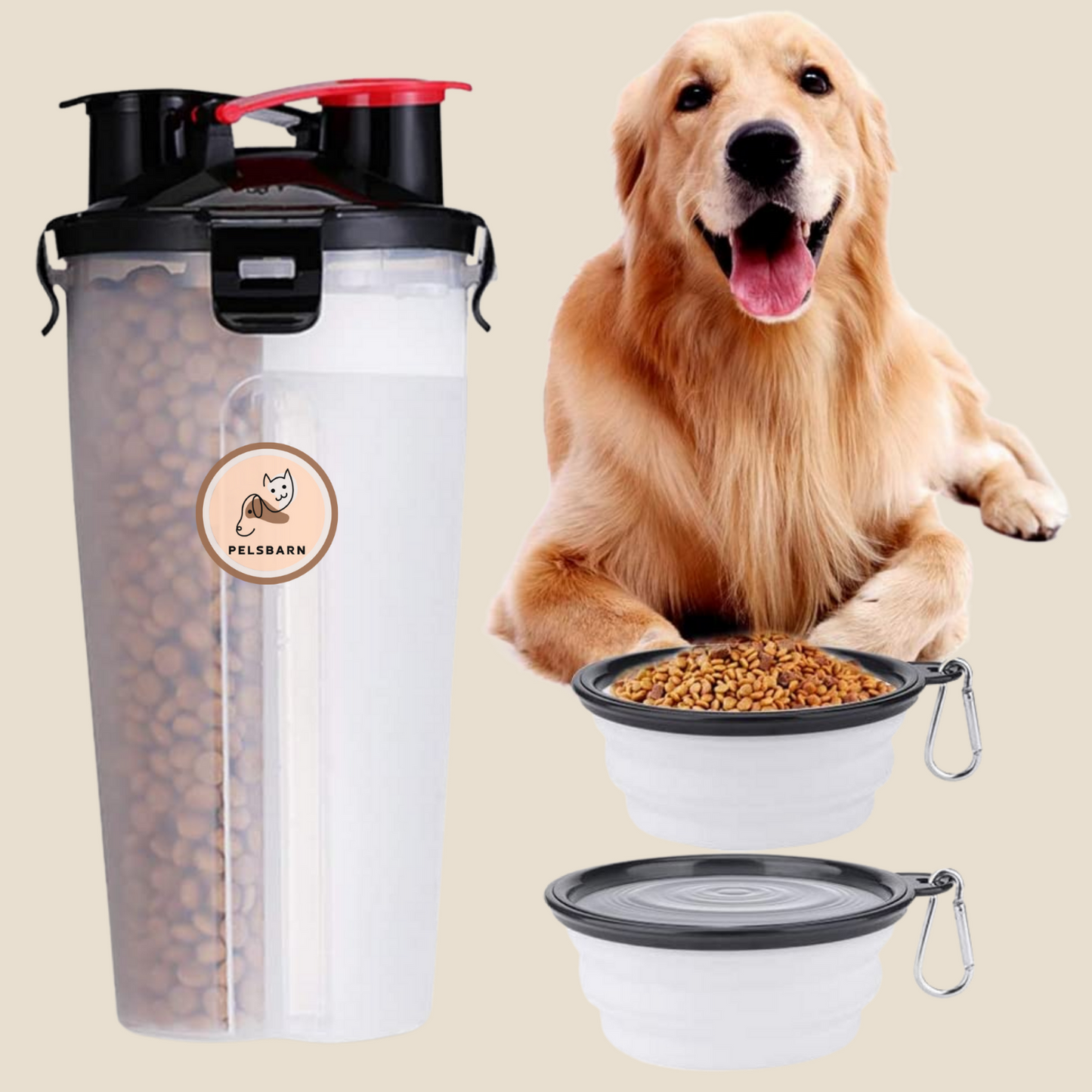 Dog water and food bottle (2-in-1)